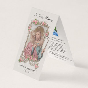 Traditionellt katolskt begravningstal Jesus Prayer Visitkort