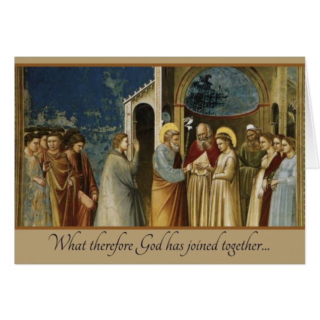 Traditionellt katolskt kristet bröllopkort hälsningskort (Framsidan Horizontal)