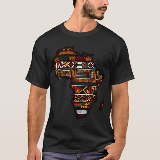 Traditionellt Kente African Black Culture Pride T- T Shirt (Framsida)