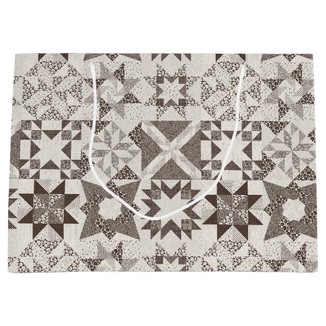 Traditionellt konstverk Stars Quilt Black (Framsidan)