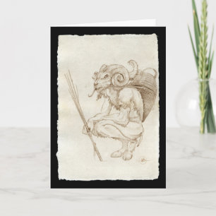 Traditionellt kort för Krampus-hälsning