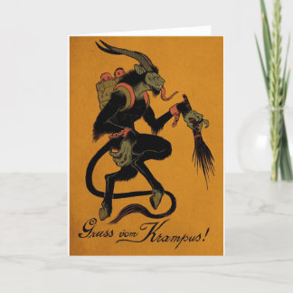 Traditionellt Krampus-Helgdag-kort Helgkort