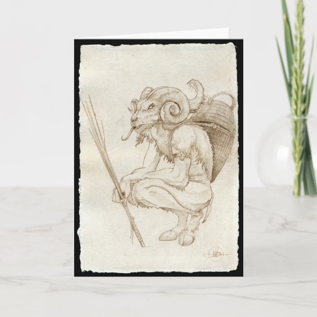 Traditionellt Krampus kort (Framsida)