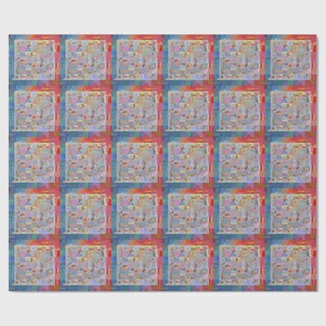 Traditionellt lapptäcke Geometriskt presentpapper (Platt)