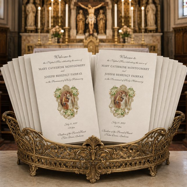 Traditionellt latinskt bröllopsprogram för mässa (Skapare uppladdad)