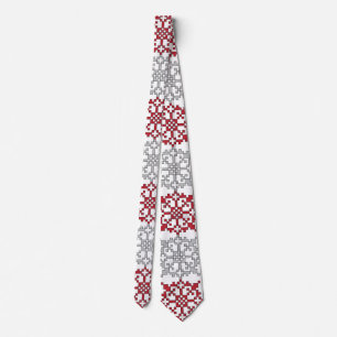 Traditionellt lettiskt SOL-tecken geometriskt mön Slips