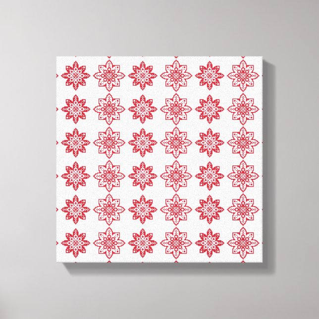 Traditionellt lettiskt SOL-tecken geometriskt möns Canvastryck (Framsida)