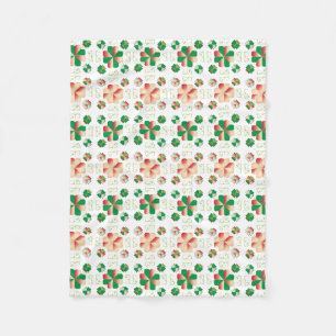 Traditionellt lettiskt SOL-tecken geometriskt möns Fleecefilt