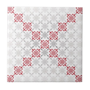 Traditionellt lettiskt SOL-tecken geometriskt möns Kakelplatta