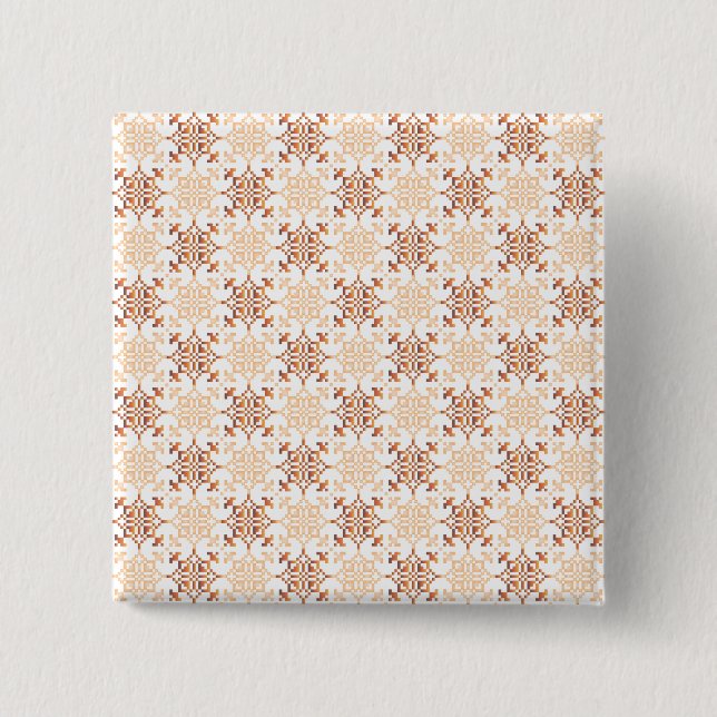 Traditionellt lettiskt SOL-tecken geometriskt möns Knapp (Framsida)