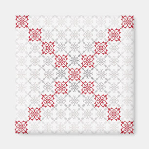 Traditionellt lettiskt SOL-tecken geometriskt möns Magnet