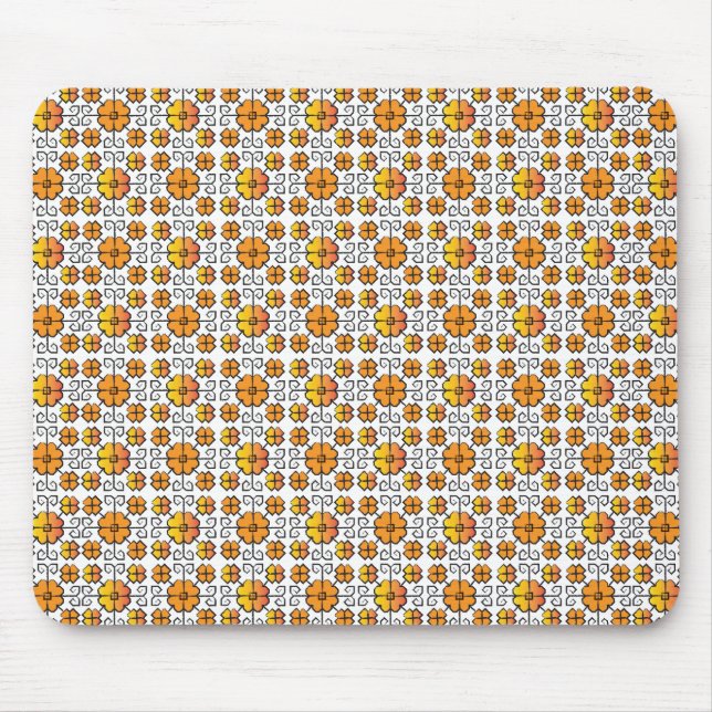 Traditionellt lettiskt SOL-tecken geometriskt möns Musmatta (Framsidan)
