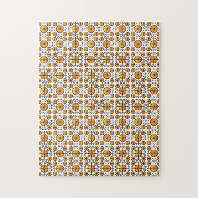 Traditionellt lettiskt SOL-tecken geometriskt möns Pussel (Vertikal)