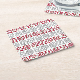 Traditionellt lettiskt SOL-tecken geometriskt möns Underlägg Papper Kvadrat
