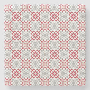 Traditionellt lettiskt SOL-tecken geometriskt möns Underlägg Sten