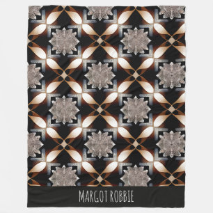 Traditionellt marockanskt brunt geometriskt Mönste Fleecefilt