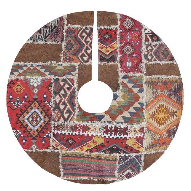 Traditionellt Matta-lappverk: Decorative Carpet Dé Julgransmatta Borstad Polyester (Framsidan)