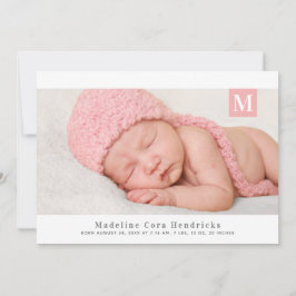Traditionellt meddelande om fosterfoto i monogram inbjudningar