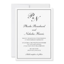 Traditionellt monogram från Elegant bröllop