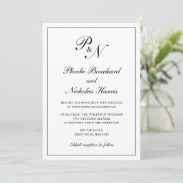 Traditionellt monogram från Elegant bröllop Inbjudningar