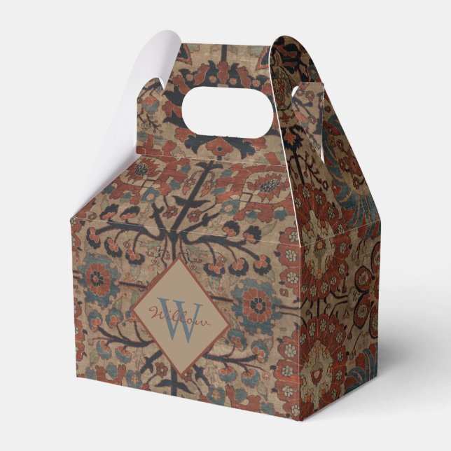 Traditionellt monogrammat Oriental Persian Mönster Presentaskar (Framsidan Sidan)