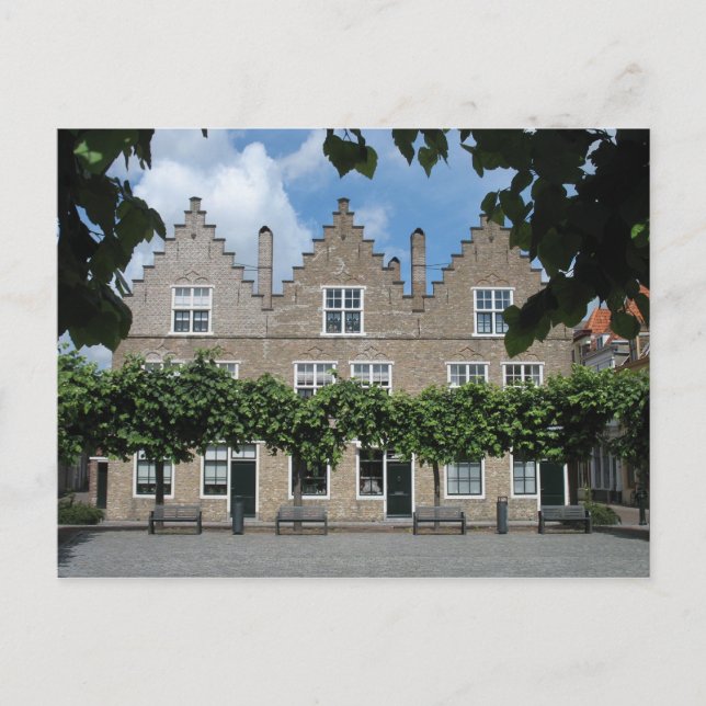 Traditionellt nederländskt bostadsfack - vykort (Framsida)