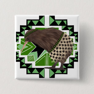 Traditionellt nyzeeländskt fåglar - Kiwi Bird Knapp