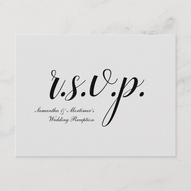 Traditionellt och nostalgiskt "r.s.v.p." vykort (Framsida)