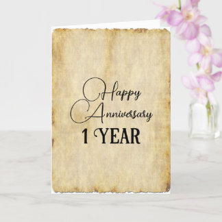 Traditionellt papper 1-årsjubileum kort