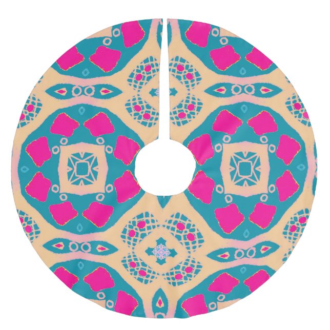 Traditionellt, peruanskt lappverk, mönster julgransmatta borstad polyester (Framsidan)