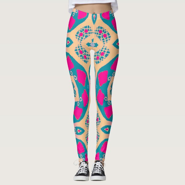 Traditionellt, peruanskt lappverk, mönster leggings (Framsida)