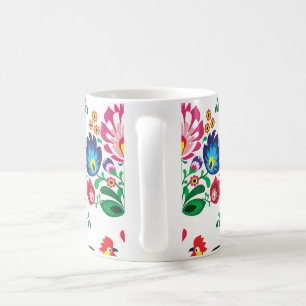 Traditionellt polskt blom- folk broderimönster kaffemugg