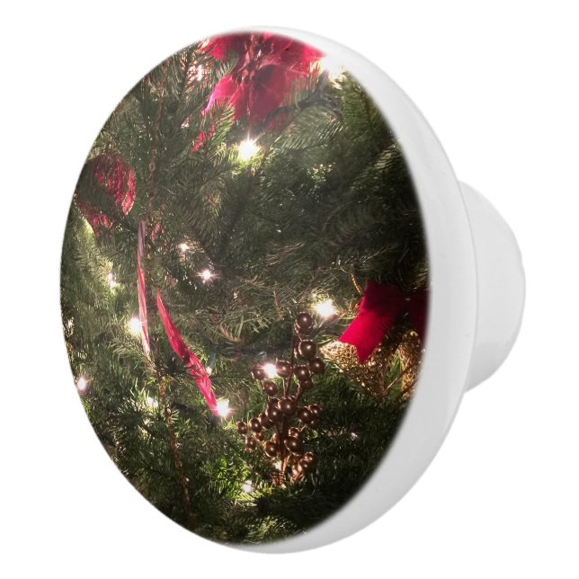 Traditionellt Röd och Grönt Julgran Helgdag Knopp (Höger)