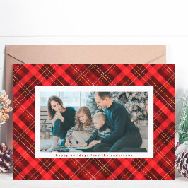 Traditionellt rött svart julklapp - multifoto julkort