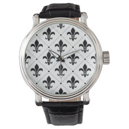 Traditionellt Royal Lily mönster Watch Armbandsur