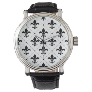 Traditionellt Royal Lily mönster Watch Armbandsur