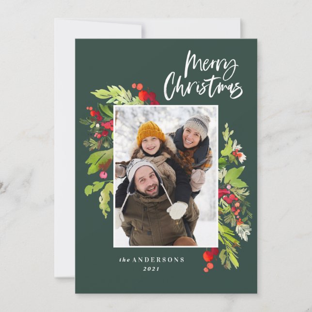 Traditionellt russinfoto i julgranen julkort (Framsida)