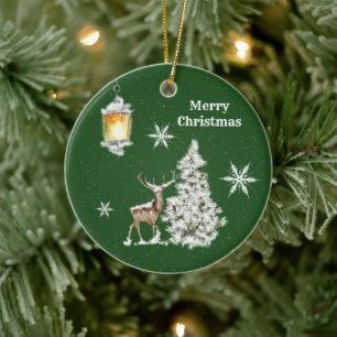 Traditionellt Rustic God jul Julgransprydnad Keramik