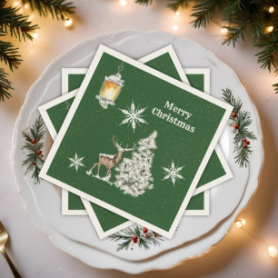 Traditionellt Rustic God jul Pappersservett