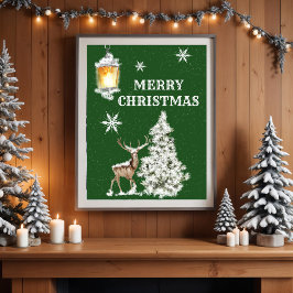 Traditionellt Rustic God jul Poster