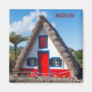 Traditionellt Santana-hus i Madeira, Portugal Magnet