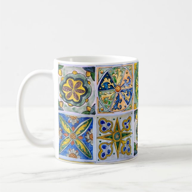 Traditionellt siciliansk keramiskt kakel mönster kaffemugg (Vänster)