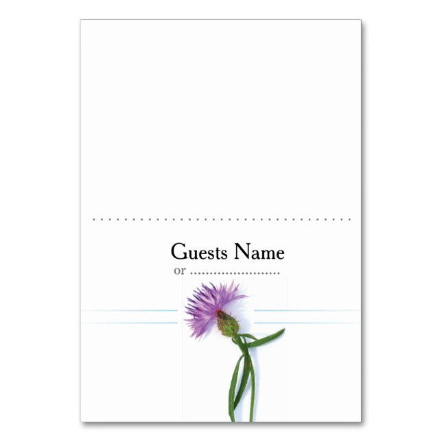 Traditionellt skotskt och keltiskt Bröllop Thistle Bordsnummer (Framsidan)