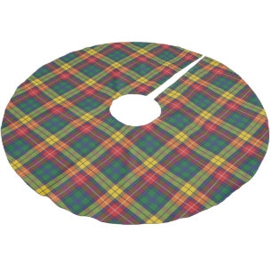 Traditionellt skotskt Tartan Plaid Mönster Buchana Julgransmatta Borstad Polyester