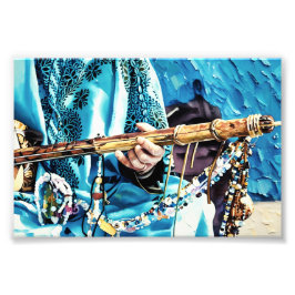 Traditionellt String-instrument med färgstark Pärl Fototryck