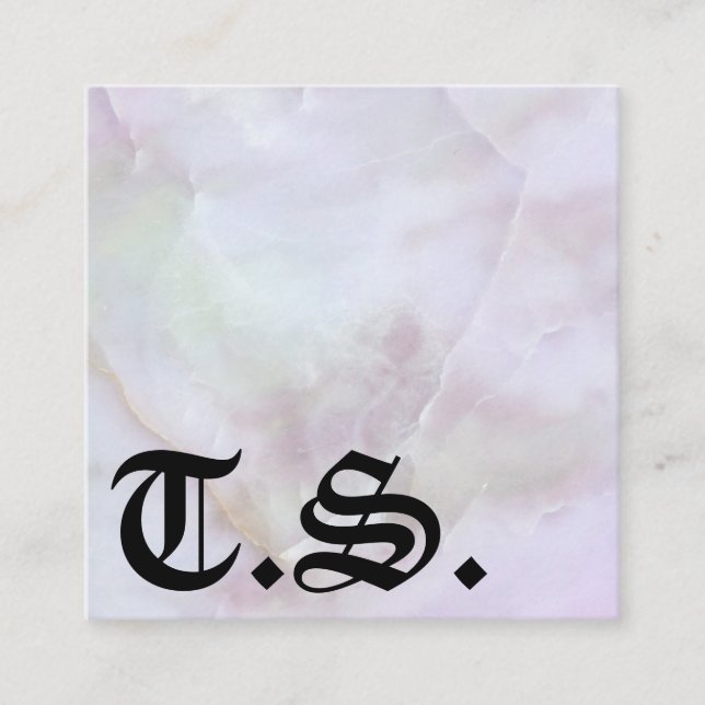 Traditionellt svart brev fyrkantigt visitkort (Framsida)