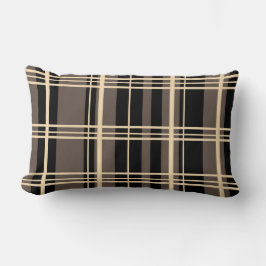 Traditionellt svartvitt, smörgrädda, Mörk Brown Lumbarkudde