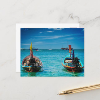 Traditionellt Thai Boat-vykort Helg Vykort