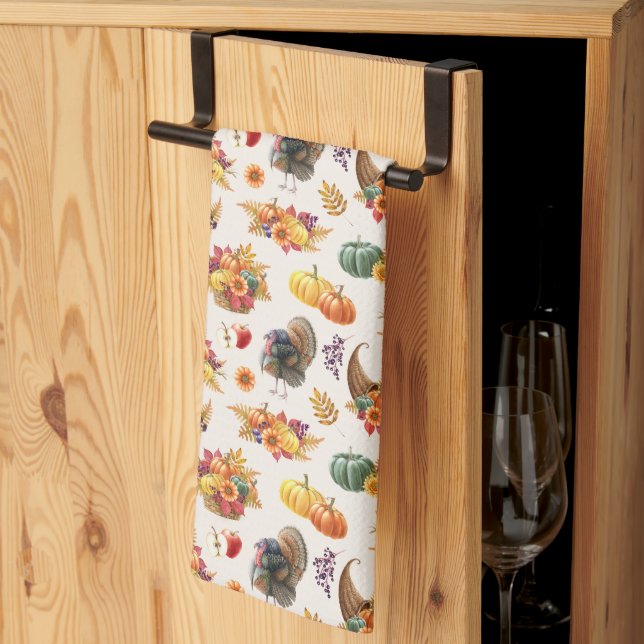 Traditionellt Thanksgiving Kitchen Towel Kökshandduk (Thirds Fold)