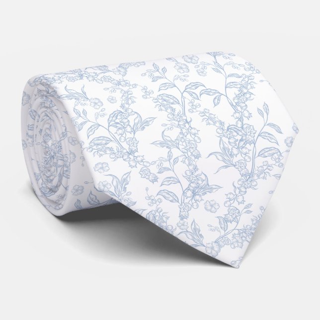 Traditionellt Toile-De-Jouy Chinoiserie-mönster  Slips (Rullad)